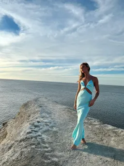 Natalie Rolt Iris Gown in Turquoise Size AU 8 for rent on The Volte - image 4