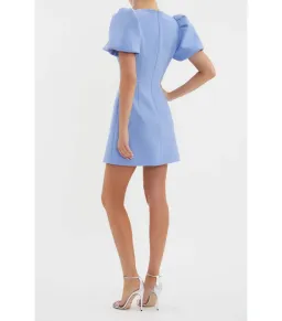 Rebecca Valliance Juliana Puff Sleeve Mini Dress Blue Size AU 12 for rent on The Volte - image 5