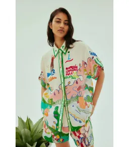 Alemais Nadia Shirt and Short Set Print Size AU 6 for rent on The Volte - image 2