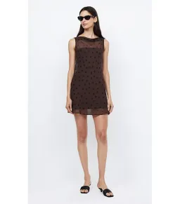 Bec & Bridge Turner Boatneck Mini Dress in Chocolate/Black Size AU 8 for rent on The Volte - image 1