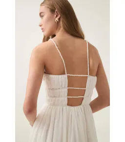 Aje Acapella Ruched Midi Dress Sunrise Ombre Size AU 8 for rent on The Volte - image 4