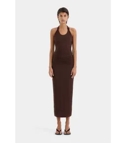 Sir the Label Jacques Knot Midi Dress in Chocolate Size 3 / AU 12  for rent on The Volte - image 1