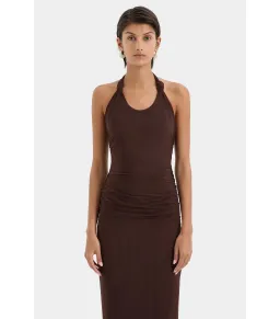 Sir the Label Jacques Knot Midi Dress in Chocolate Size 3 / AU 12  for rent on The Volte - image 3