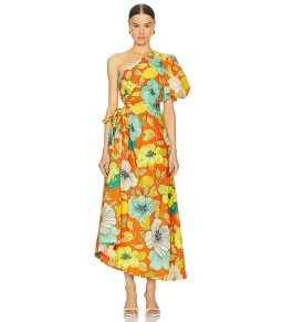 Alemais Piato Midi Dress in Marigold Size AU 8 for rent on The Volte - image 1