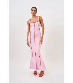 By Johnny Belle Contrast Pipe Knit Dress Pink Red Size AU 10  for rent on The Volte - image 1