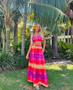 The Wolf Gang Siesta Top and Maxi Skirt Set in Solstice Size XL / AU 14 for rent on The Volte - image 5