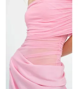 Benni Nico Off-Shoulder Mini Dress in Buttergum Size AU 6 for rent on The Volte - image 4