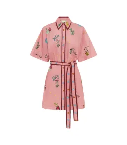 Alemais Timmy Embroidered Mini Dress Pink Size AU 10  for rent on The Volte - image 4