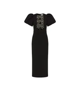 Rebecca Vallance Eliana Puff Sleeve Midi Dress Black Size AU 12  for rent on The Volte - image 5