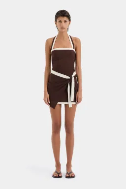 Sir the Label Jacques Mini Dress Chocolate Size 1 / AU 8 for rent on The Volte - image 1