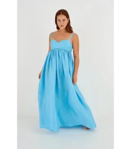 Oroton Bodice Detail Gown Lake Blue Size AU 8 for rent on The Volte - image 1