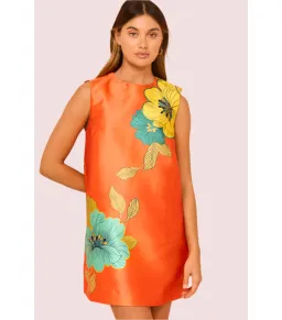 Alemais Piato Mini Dress Orange/Floral Size AU 8  for rent on The Volte - image 3