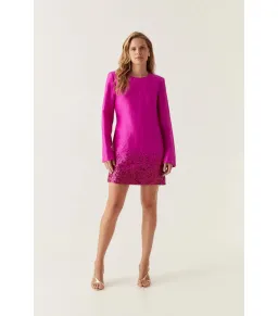 Aje Reflection Sequin Mini Dress in Deep Magenta Size AU 10 for rent on The Volte - image 1