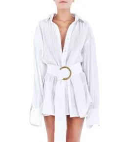 BAMBA SWIM Titan Shirt Dress in White Size S / AU 8  for rent on The Volte - image 5
