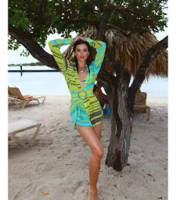 Bamba Swim Titan Shirt Dress in Reef Size S / AU 8 for rent on The Volte - image 1