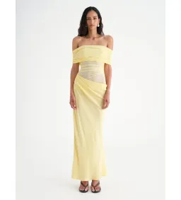Benni Nico Off The Shoulder Dress Yellow Size 8 for rent on The Volte - image 1