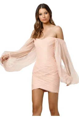 Lexi Sydney Puff Sleeve Dress Blush Size 10 for rent on The Volte - image 2
