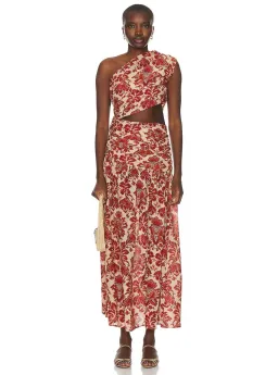 Posse The Label Joslin One Shoulder Dress Crimson Multi Size XS / AU 6 for rent on The Volte - image 5