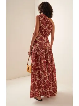 Posse The Label Joslin One Shoulder Dress Crimson Multi Size XS / AU 6 for rent on The Volte - image 3