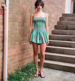 Apres Studio Ballerina Mini Dress Melon Stripe Size M / AU 10 for rent on The Volte - image 1