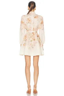 Zimmermann The Illustration Buttoned Mini Dress in Cream Rococo Floral Size 3 / AU 14 for rent on The Volte - image 2
