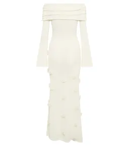 Meshki Kiki Off Shoulder Knit Rose Maxi Dress Ivory Size S / AU 8 for rent on The Volte - image 5