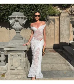 Natalie Rolt Aubrey Lace Dress White Size AU 6 for rent on The Volte - image 1