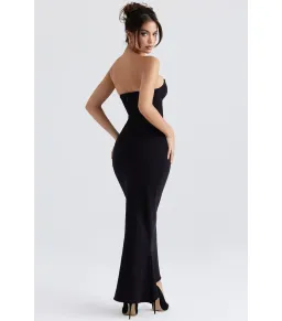 House Of Cb Sabine Crepe Strapless Corset Dress Black Size AU 8  for rent on The Volte - image 4