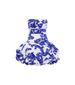 Aje Violette Bubble Hem Mini Dress Boldly Blooming Cobalt Size AU 4 for rent on The Volte - image 4
