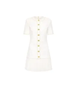 Rebecca Vallance The Clarisse Button Mini Dress White Size AU 10  for rent on The Volte - image 4