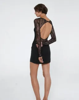 Benni Yana Lace Mini Dress Black Size 8 for rent on The Volte - image 3