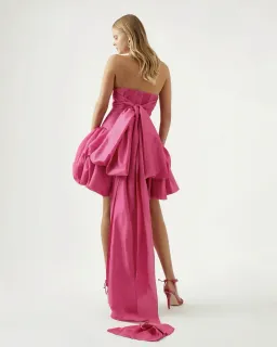 Aje Piacere Bubble Hem Mini Dress Fuchsia Size S / AU 8 for rent on The Volte - image 2