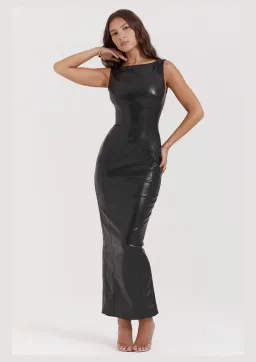 House of CB Sahara Vegan Leather Maxi Dress Black Size S / AU 8 for rent on The Volte - image 1