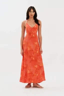 Kookai Zya Halter Dress Coral Red Size XS / AU 6 for rent on The Volte - image 1