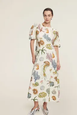 Alemais Sea Midi Dress Print Size 8  for rent on The Volte - image 1