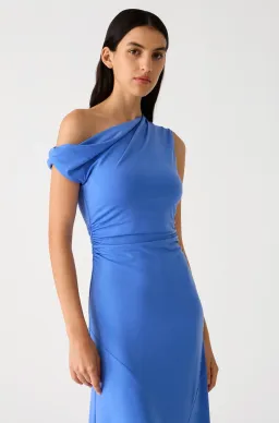 Misha Alma Matte Jersey Midi Dress Cornflower Blue Size 8/S for rent on The Volte - image 2