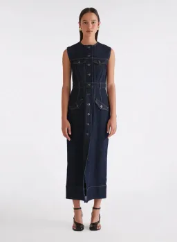 Anna Quan Paige Denim Dress Indigo Size AU 12  for rent on The Volte - image 1