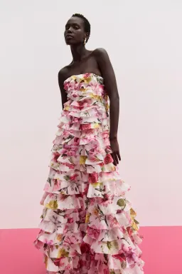 Aje Fleur Pleated Gown in Collage Floral Size AU 10 for rent on The Volte - image 6