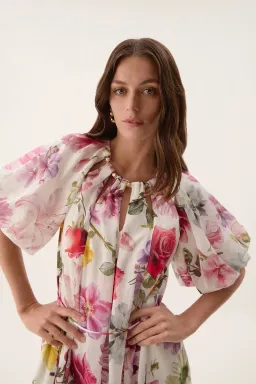 Aje Fleur Midi Dress in Collage Floral Size AU 14 for rent on The Volte - image 5