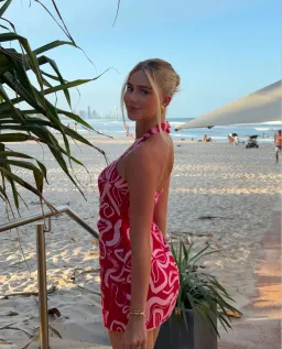 Kookai Soley Rouched Mini Dress Pink/Red Size 10 for rent on The Volte - image 5