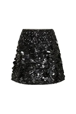 Aje Celeste Sequin Shell Top & Cherie Sequin Mini Skirt Set Black Size 12 for rent on The Volte - image 6