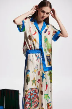 Alemais Rollers Silk Pant Multi Size 10 for rent on The Volte - image 2