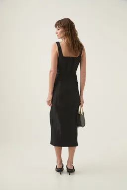 Aje Flourish Midi Dress Black Size 10 for rent on The Volte - image 2