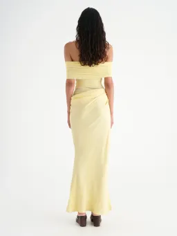 Benni Nico Off Shoulder Maxi in Butter Yellow Size 8 for rent on The Volte - image 3