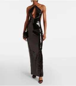 Maelle Paris Elsa Maxi Sequin Gown Black Size S / AU 8 for rent on The Volte - image 1