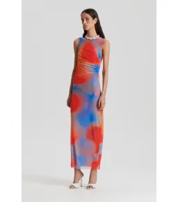 Scanlan Theodore Italian Watercolour Dress in Red/Blue Size AU 8  for rent on The Volte - image 1