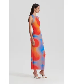 Scanlan Theodore Italian Watercolour Dress in Red/Blue Size AU 8  for rent on The Volte - image 2