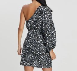 Shona Joy One Shoulder Draped Mini Dress size 10 for rent on The Volte - image 2