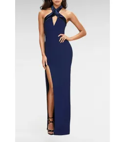 Love Nookie Alias Halter Gown Navy Size AU 8 for rent on The Volte - image 1