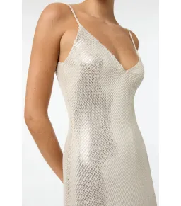 Manning Cartell High Voltage Slip Dress Nude Silver Size AU 8  for rent on The Volte - image 2